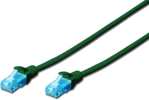 DIGITUS network cable (RJ45) CAT 5e U/UTP Green 1 m