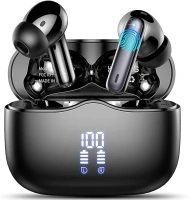 Wireless Earbuds, Bluetooth 5.3 Headphones in Ear with HiFi Stereo Deep Bass, 4 ENC Noise Cancelling Mic Wireless Earphones 40H Playtime, Bluetooth Earbuds Dual LED Display, IP7 Waterproof, USB-C