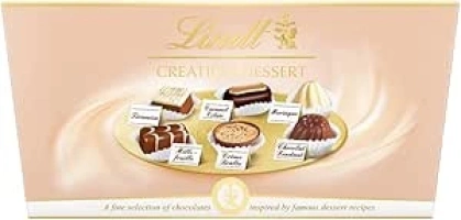 Lindt Creation Dessert - 18 Assorted Fine Dark, Milk and White Chocolate Box Medium, 173g - Gift Present or Sharing Box - Birthday, Celebrations, Congratulations, Thank you (Packaging may vary)