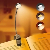 KTEBO Rechargeable Book Reading Light Lamp, LED Book Light for Reading in Bed - Eye Caring Adjustable Brightness 3 Color Temperatures 20+ Hours Runtime, Type-C Book Light Clip on