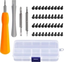 Doorbell Screwdriver Replacement Kit, 45 Pcs Security Screws and Screwdriver Kit, Industrial Grade Alloy Steel Double-Ended Screwdriver Tool for Video Doorbell, Video Doorbell 2 and Pro(Orange)