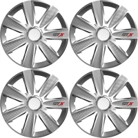 Versaco Car Wheel Trims GTXCARBON16 - Silver 16 Inch 7-Spoke - Boxed Set of 4 Hubcaps - Includes Fittings/Instructions