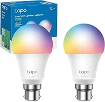 Tapo Smart Bulb, B22 Multicolor Energy Saving Alexa Light Bulbs, 60W, Works with Amazon Alexa and Google Home, Colour-Changeable Smart Light Bulb, No Hub Required Tapo L530B(2-pack)[Energy Class F]