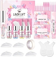 Lash Lift Kit, Eyelash Perm Kit, Lash Curling Eyelash Extension Set, Semi-Permanent Curling Lifting Perming Wave for Beauty Salon Home Use