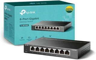 TP-Link 8 Port Gigabit Network Switch, Ethernet Splitter, Hassle-free Silent Operation, Energy-Saving, Metal Case, Desktop or Wall Mount (TL-SG108S)