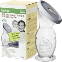 haakaa Manual Breast Pump with Suction Base and Silicone lid Set 4oz/100ml