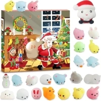 Advent Calendar 2024, Squishy Animal Christmas Countdown Calendar for Kids 24 Days Surprise with 24 Mochi Animal , Non-Toxic Relief Stress Surprise for Boys and Girls