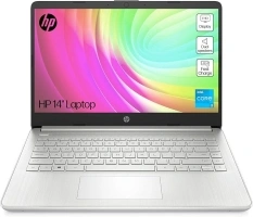 HP 14" Laptop, Intel Core i3-1215U Processor, 8 GB RAM, 256 GB SSD, Intel UHD Graphics, FHD Display, Up to 8hrs battery, Win 11, Dual Speakers, Natural Silver, 14s-dq5003sa