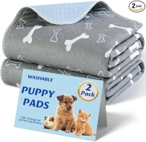 Baodan Reusable Dog Training Pads, 2 Pack Washable Puppy Pads, Super Absorbent Waterproof Dog Mat Pee Pads for Dogs, Fast Drying Training Pads for Home, Car, Travel - 60 x 40 cm