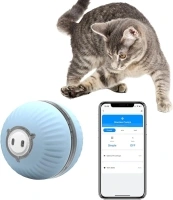 KITPLUS Smart App Interactive Cat Ball Toy, Cat Ball for Indoor Cats Adult, The One and Only Toy, USB rechargeable, 3 interaction Modes, 360 self-rotation, Replacement shell, Automatic positioning