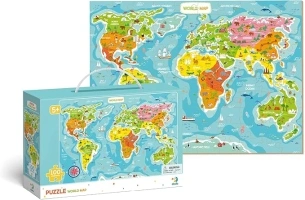 Map of The World Jigsaw Puzzle Dodo for Kids 5 years old and up 100 pieces for Children Educational Multicoloured Puzzle for Boys and Girls