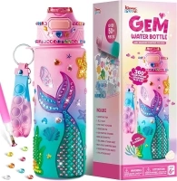 Klever Kits Kids Water Bottle Decoration,Arts and Craft Kits for Kids,Decorate Your Own Water Bottle Kit for Girls Age 6 7 8 9 10 11 12,Mermaid Diamond Painting Crafts,Girls Toys for Birthday