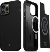 Spigen Mag Armor MagFit Case for iPhone 12 Pro Max, Compatible with MagSafe Accessories - Matte Black