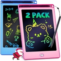 POPERFUN 2 Pack LCD Writing Tablet for Kids, 8.5 Inch Drawing Tablet for Kids Travel Games Activity, Kids Toddlers Learning Board Toys Christmas Stocking Fillers Birthday Gifts for Kids Blue&Pink