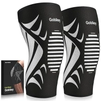 Gobikey Knee Support Brace 2 pack Compression Knee Sleeves for Men Women, Breathable Anti-Slip for Arthritis, Joint Pain, Tendonitis, Meniscus Tear, Ligament Injury, Running (M: 35-41cm)