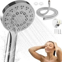 Shower-Head-Universal-1.6M-Hose-Handheld-Holder-Replacement, BauTangLe Premium Universal Shower Set for Bathroom, Enjoy 5 Spa Showering