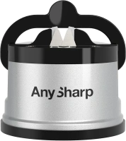 AnySharp Knife Sharpener, Hands-Free Safety, PowerGrip Suction, Safely Sharpens All Kitchen Knives, Ideal for Hardened Steel & Serrated, World