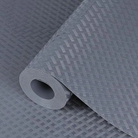 Drawer Liners, Hersvin 30cmx150cm Kitchen Shelf Liners Non-Adhesive Cabinet Mats Cupboard Protector EVA Plastic Lining Waterproof Washable Wipeable Anti-Slip Mats (Gray/Crossed Stripe)