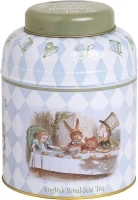 New English Teas Alice in Wonderland Round Tea Caddy with 80 English Breakfast Teabags