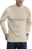 Mens Jumper Sweater Mock Turtleneck Pullover Sweater Slim Fit Knitwear Solid Color Basic Tops