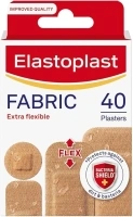 Elastoplast Extra Flexible Fabric Plaster Strips (40 Pieces), Extra Flexible Fabric Plasters, Breathable Plasters, Flexible Large Plasters, Water-Repellent plasters, Strong Adhesion, Tan