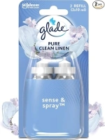 Glade Sense & Spray Air Freshener Refill, Motion Activated Automatic Odour Eliminator for Home, Clean Linen, Duo Pack (2 x 18ml)