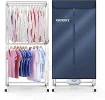 Cosicosy Electric Clothes Dryer Updated Portable Fast 1400W Dryer Machine 2-Tier Heated Clothes Dryer Indoor Electric Clothes Drying Rack Double Layer, ‎T-F90-UK, Blue [Energy Class A+++]