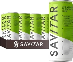 Savitar Lime and Mango Post Workout Muscle Recovery Drink | Whey Protein, Turmeric, Antioxidants, Low Calorie, Sugar Free Drink, Pack of 12 x 250ml cans