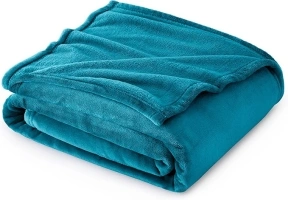 Bedsure Fleece Blanket Sofa Throw - Versatile Blanket Fluffy Soft Throw for Bed and Couch Throw/Single, Teal, 130x150cm