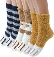 EUPSIIU 3 Pairs Cat Claw Socks Thermal Warm Funny Novelty Socks for Women Cat Fluffy Socks