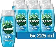 Radox Mineral Therapy Feel Active Shower Gel with Sea Salt & Lemongrass Scent - 225ml (Pack of 6)