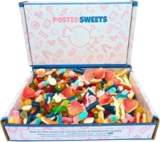 Posted Sweets Fruity Sweet Hamper Box Gift 800g, Sweet Gift For Any Occasion, Tasty Pick & Mix Sweets, Adults and Kids, Sweet Box