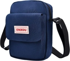 ENXOU Waterproof One Shoulder Bag Messenger Bag Side Bag Crossbody Bag for Working Shopping School Fishing Camping Hiking for Men Women Boys Girls Teenager Navyblue