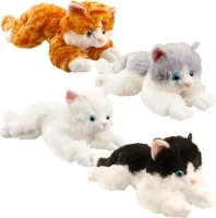 Haconba 4 Pcs 16 Inch Stuffed Animal Cat Toy Soft Cute Realistic Cat Plush Toy for Baby Shower Birthday Children