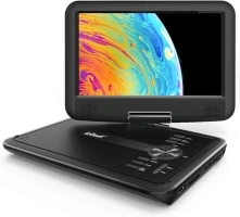 ieGeek 11.5" Portable DVD Player with SD Card/USB Port, 5 Hour Rechargeable Battery, 9.5" Eye-protective Screen, Support AV-IN/OUT, All Region, Black