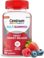 Centrum MultiGummies Energy Release, Multivitamin, including Vitamins D, B12 & B6 with Mixed Berry Natural Fruit Flavouring, 60 Chewable Gummies (Packaging may vary)