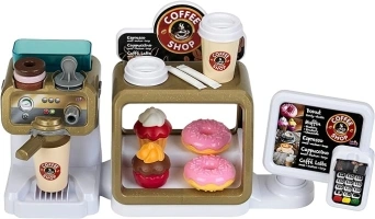 Theo Klein 9528 Coffee Shop I Espresso bar with water flow function and touch display I Incl. Accessories and toy food I dimensions: 45 cm x 23.5 cm x 13 cm I Toys for children aged 3 and over