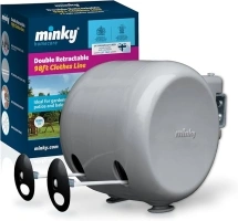 Minky Retractable Duo Reel Washing Line, Grey, 2x15m