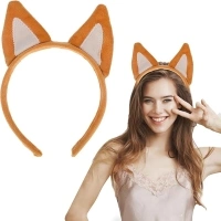 Sibba Shepherd Dog Headband Cute Hat Ears Hairband Animal Caps Headwear Soft Headpieces Costumes Hair Accessories Women Hair Band for Makeup Spa Gifts Cosplay Washing Party(Yellowish brown)