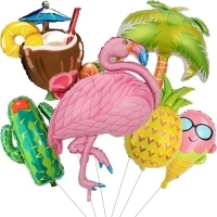 6 Pcs Hawaii Foil Balloons,Hawaiian Tropical Party Balloons Aluminum Balloons Aloha Party Balloons,Hawaiian Balloons for Hawaiian Party Decorations Summer Beach Birthday Party Supplies