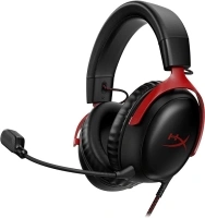 HyperX Cloud III – Wired Gaming Headset, PC, PS5, Xbox Series X|S, Angled 53mm Drivers, DTS, Memory Foam, Durable Frame, Ultra-Clear 10mm Mic, USB-C, USB-A, 3.5mm