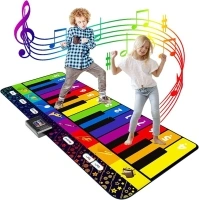 SUNLIN 6 ft. Floor Piano Mat for Kids & Toddlers, Giant Piano Mat, 24 Keys, 10 Built in Songs, 8 Instrument Sounds, Record & Playback, Song Booklet, Musical Toy Gift for Boys & Girls Age 3 4 5 6 7 8 9