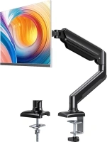 ErGear Single Monitor Arm Desk Mount for 13 to 32 Inch Screens, Adjustable Monitor Stand holds up to 22lbs, Gas Spring Monitor Mount with Tilt, Swivel, Rotation fit VESA 75/100mm, 2 Mounting Options