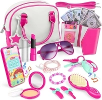 nicknack Play Purse for Little Girls, Kids Pretend Makeup Sets for Toddler, Pretend Play Toys Role Play Toys Gifts for Girls Age 3+