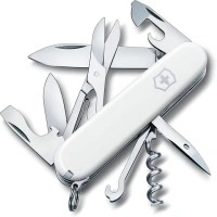 Victorinox Climber Swiss Army Pocket Knife, Medium, Multi Tool, 14 Functions, Blade, Bottle Opener, White