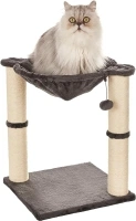 Amazon Basics Cat Tree Tower With Scratching Post And Hammock Bed for Indoor Cat - 16 x 20 x 16 Inches, Grey