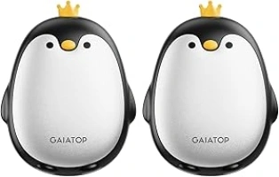 Gaiatop Hand Warmers Rechargeable, 2 Pack 3 Settings Portable Electric Hand Warmer Reusable Pocket Hot Hands Heater, Cute Penguin Shape Gifts for Women Men Camping Hunting Golf