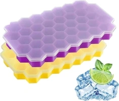 Micacorn Silicone Ice Cube Tray with Lid, 2 Pack 74 Cubes Ice Trays Silicone, BPA Free, Easy Release, Ice Cube Mould Set for Freezer Ice, Baby Food, Whiskey, Cocktail