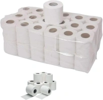 72 Rolls x Toilet Tissue Bulk Large Pack Quality White 2 ply Embossed Economical Tissue