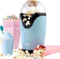 Giles & Posner EK0493GSBL Electric Popcorn Maker – Hot Air Circulation, Measuring Cup Included, Ready in 3 Mins, Oil-Free Healthy Snacks, Ideal for Movie Night, Parties and Home Cinema, 1200 W, Blue